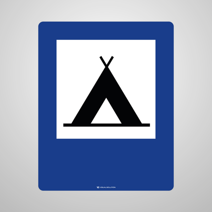 Naklejka Podłogowa BHP: „obozowisko (kemping)” (D-30)