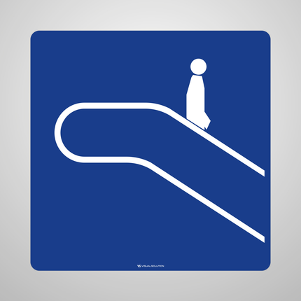 Naklejka Podłogowa BHP: „schody ruchome w dół” (D-35a)