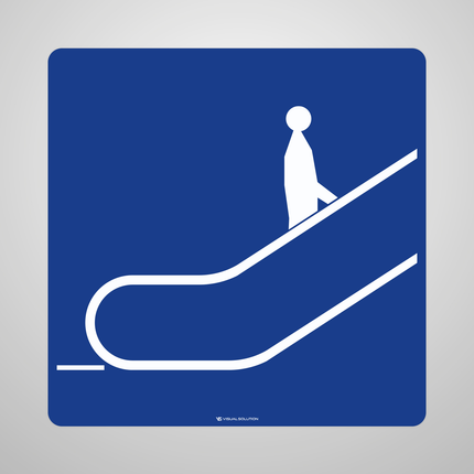 Naklejka Podłogowa BHP: „schody ruchome w górę” (D-36a)