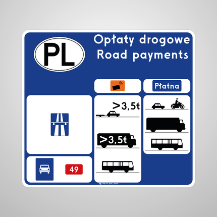 Naklejka Podłogowa BHP: „opłaty drogowe” (D-39a)