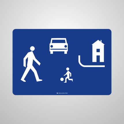 Naklejka Podłogowa BHP: „strefa zamieszkania” (D-40)