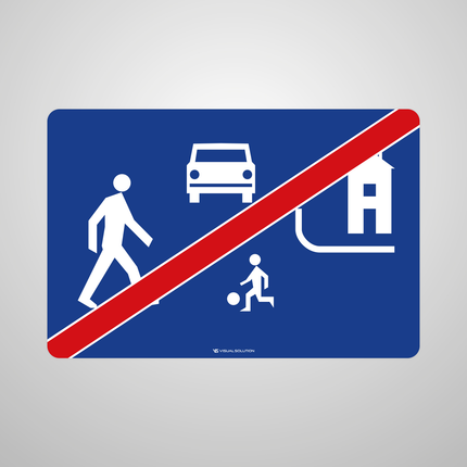 Naklejka Podłogowa BHP: „koniec strefy zamieszkania” (D-41)