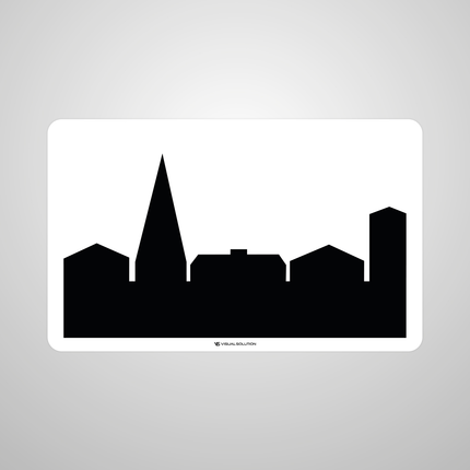 Naklejka Podłogowa BHP: „obszar zabudowany” (D-42)