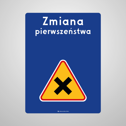 Naklejka Podłogowa BHP: „zmiana pierwszeństwa” (D-48)