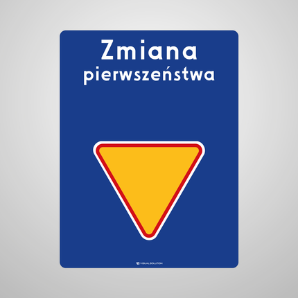 Naklejka Podłogowa BHP: „zmiana pierwszeństwa” (D-48a)