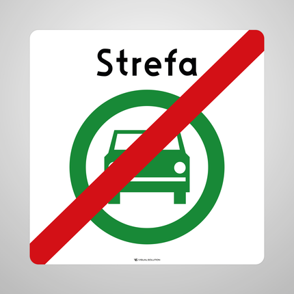 Naklejka Podłogowa BHP: „koniec strefy czystego transportu” (D-55)