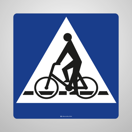 Naklejka Podłogowa BHP: „przejazd dla rowerzystów” (D-6a)