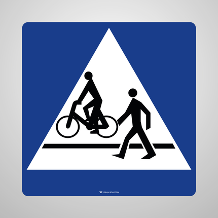 Naklejka Podłogowa BHP: „przejście dla pieszych i przejazd dla rowerzystów” (D-6b)