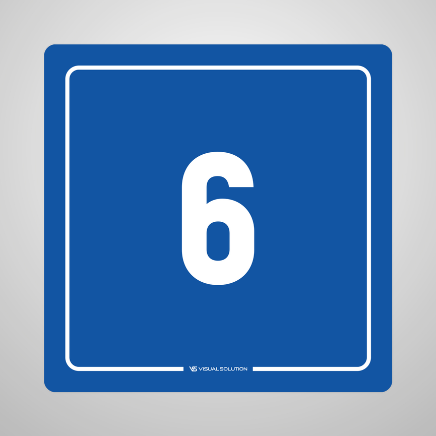 Naklejka informacyjna: numer  6