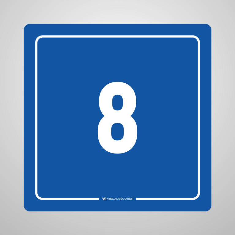 Naklejka informacyjna: numer  8