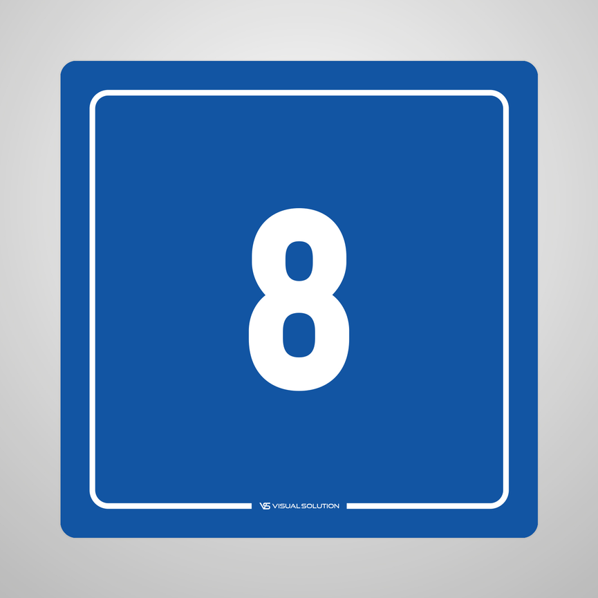 Naklejka informacyjna: numer  8