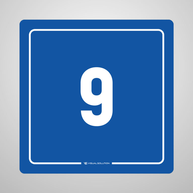 Naklejka informacyjna: numer  9