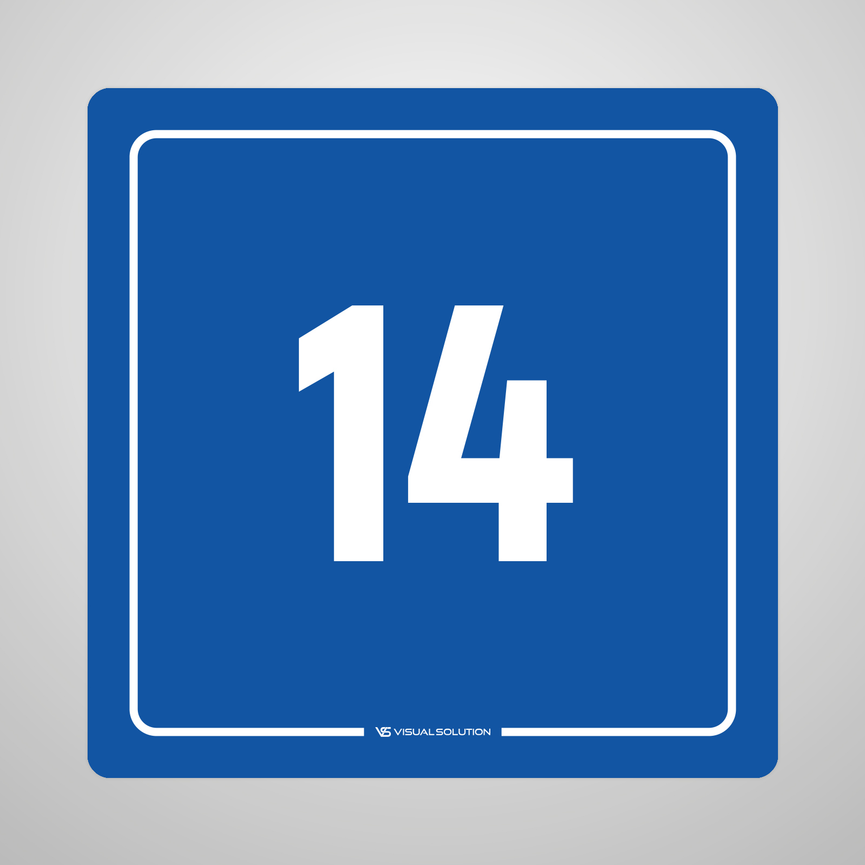 Naklejka informacyjna: numer 14