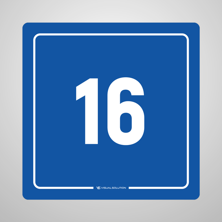 Naklejka informacyjna: numer 16