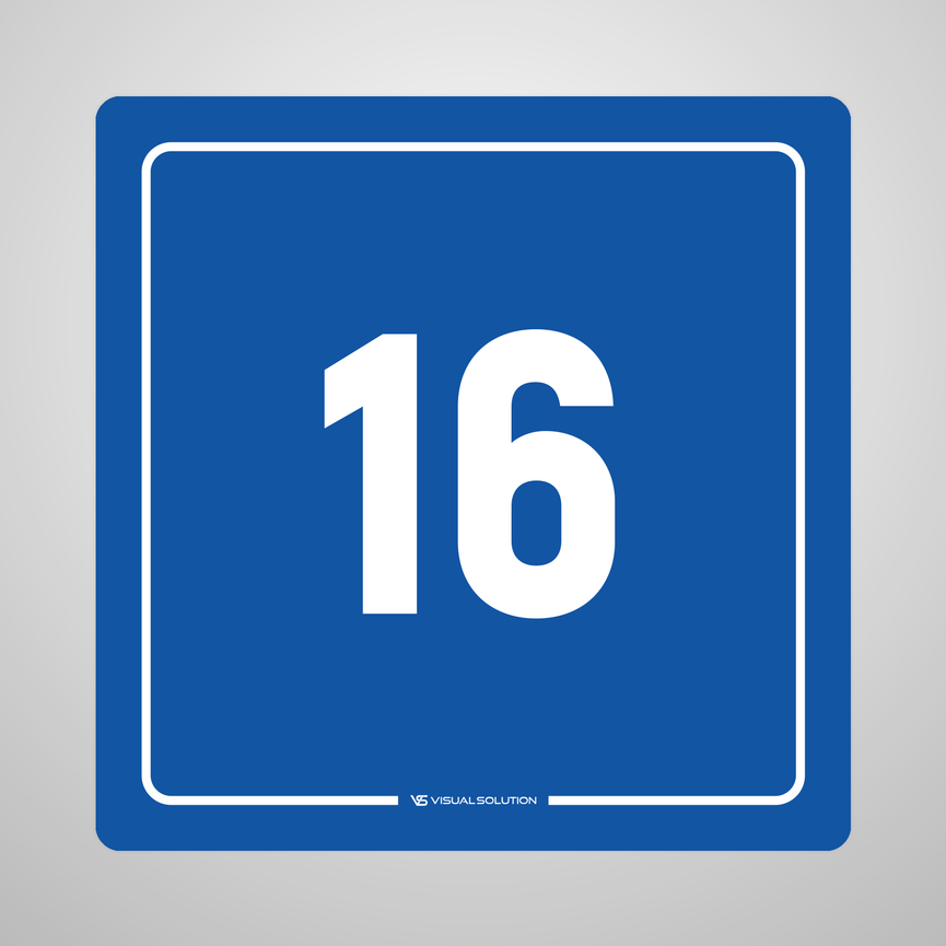 Naklejka informacyjna: numer 16
