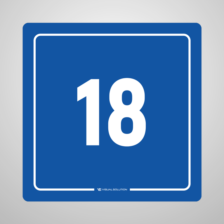 Naklejka informacyjna: numer 18