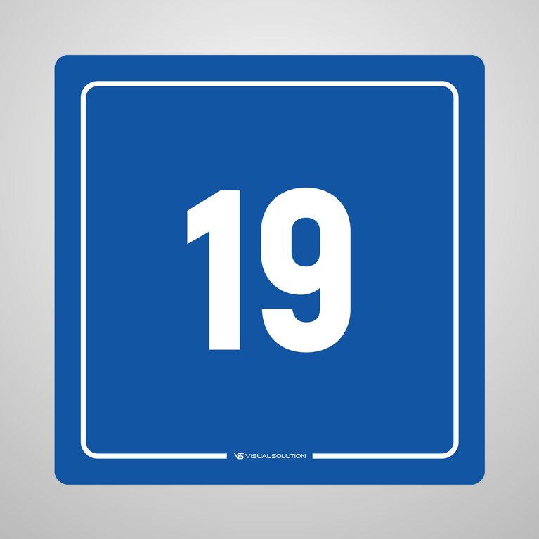Naklejka informacyjna: numer 19