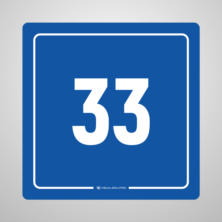 Naklejka informacyjna: numer 33