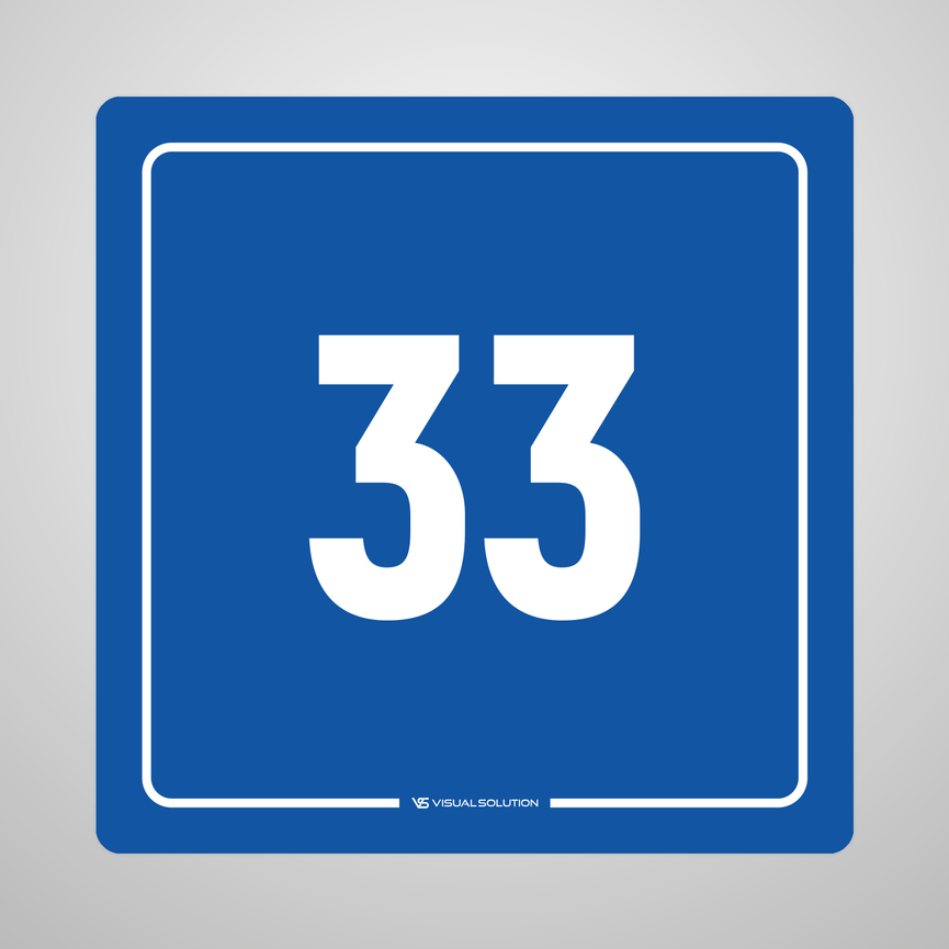 Naklejka informacyjna: numer 33