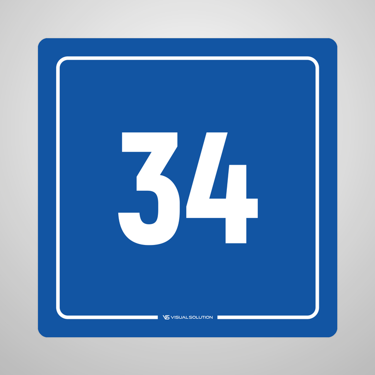Naklejka informacyjna: numer 34