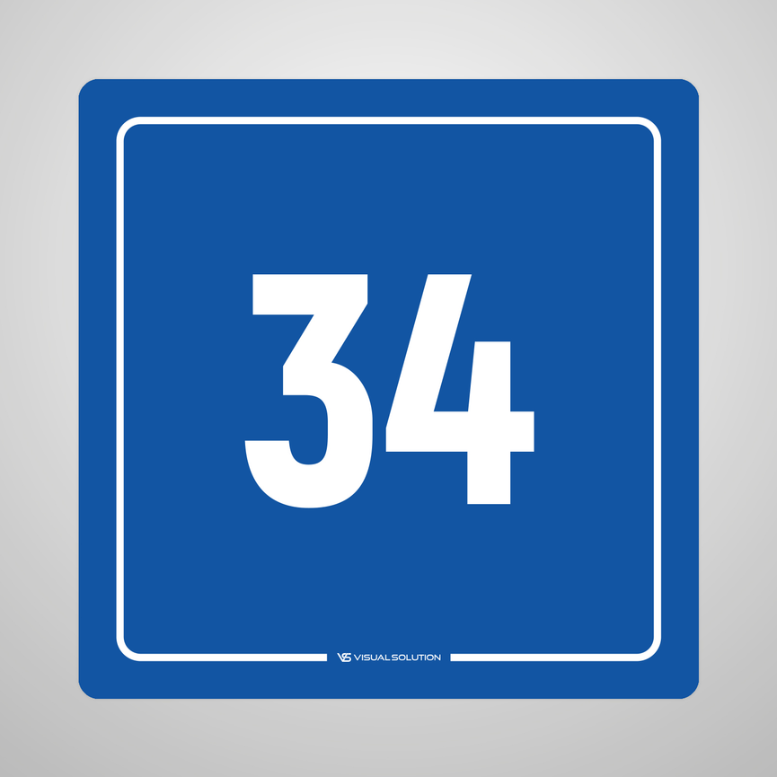 Naklejka informacyjna: numer 34