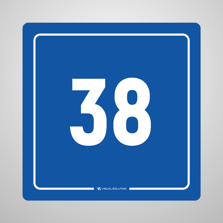 Naklejka informacyjna: numer 38