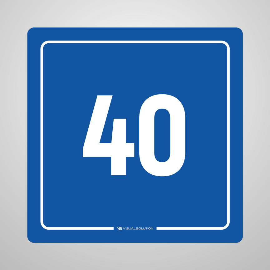 Naklejka informacyjna: numer 40