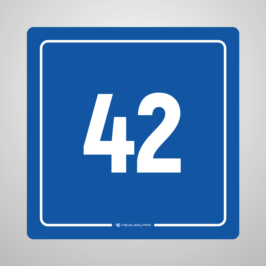 Naklejka informacyjna: numer 42