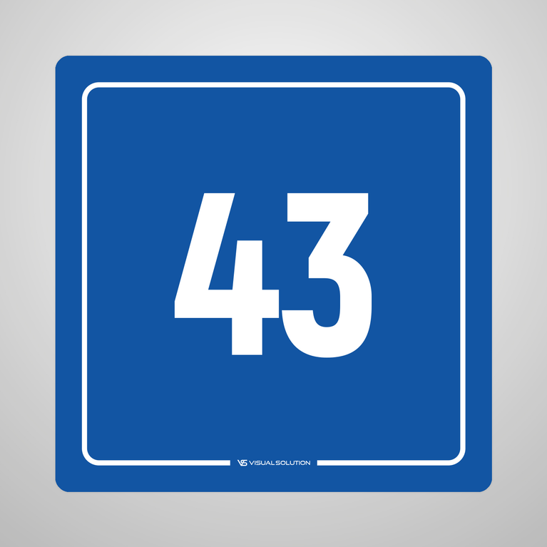 Naklejka informacyjna: numer 43