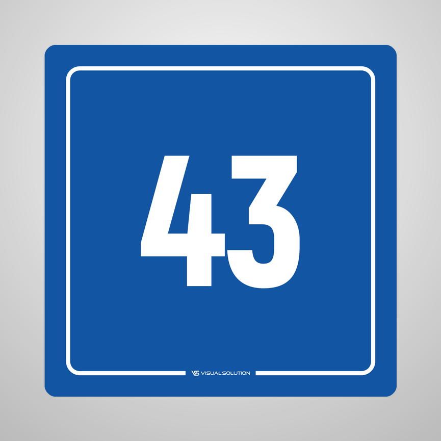 Naklejka informacyjna: numer 43