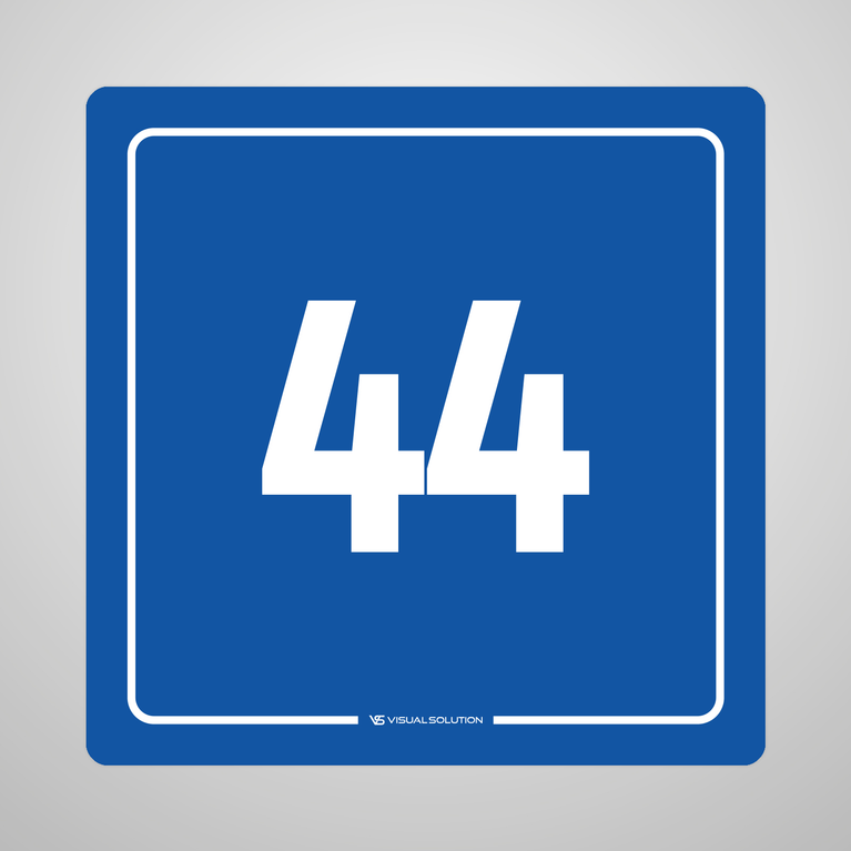 Naklejka informacyjna: numer 44