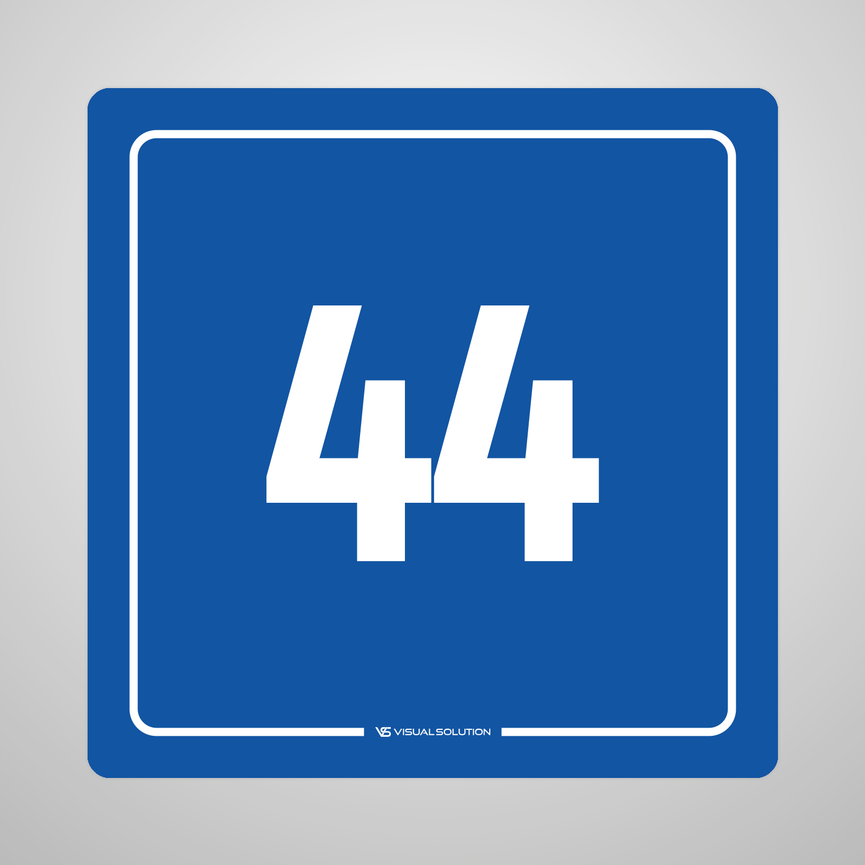 Naklejka informacyjna: numer 44