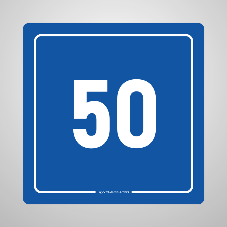 Naklejka informacyjna: numer 50