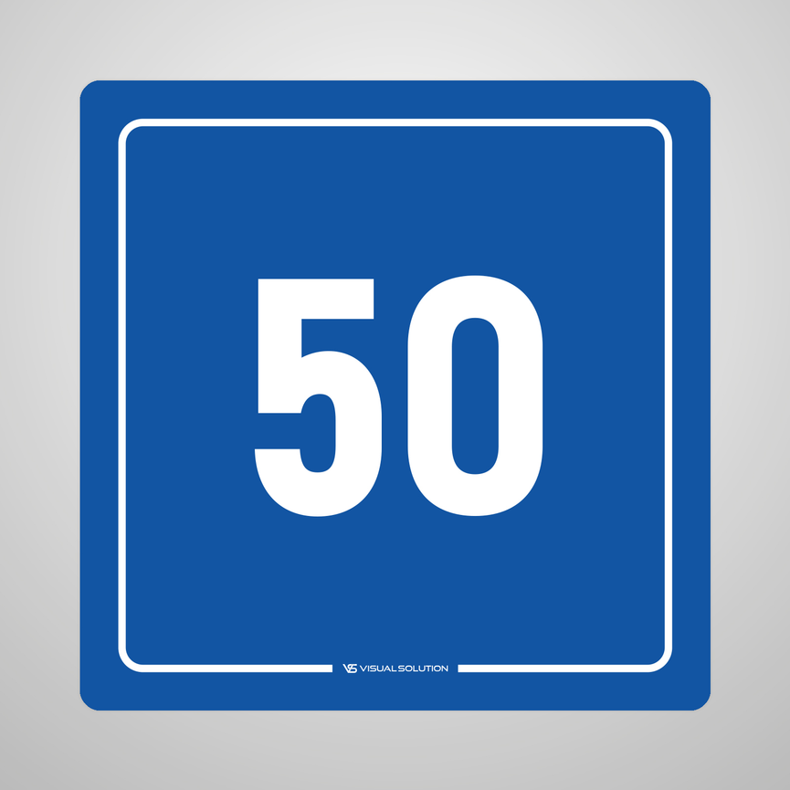 Naklejka informacyjna: numer 50