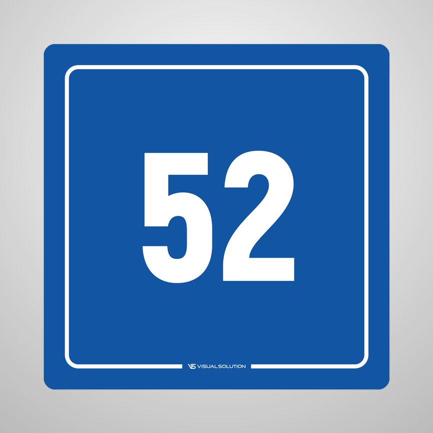 Naklejka informacyjna: numer 52