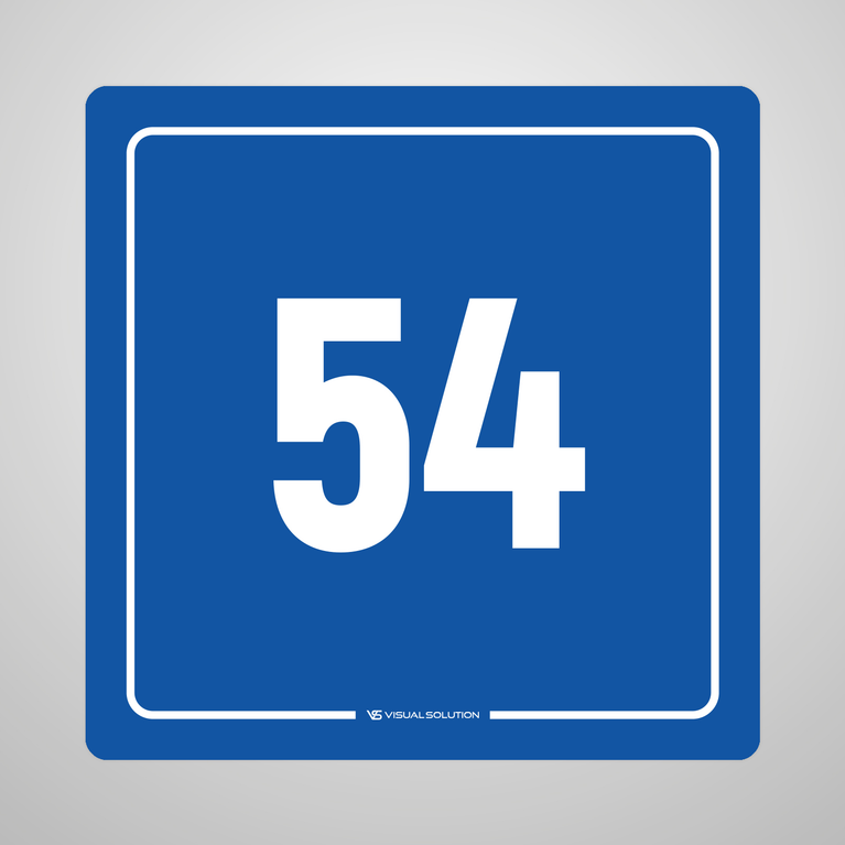 Naklejka informacyjna: numer 54