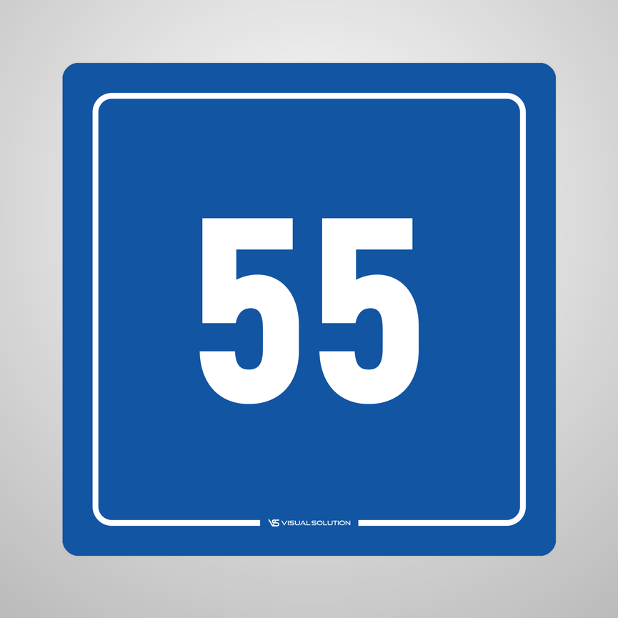 Naklejka informacyjna: numer 55