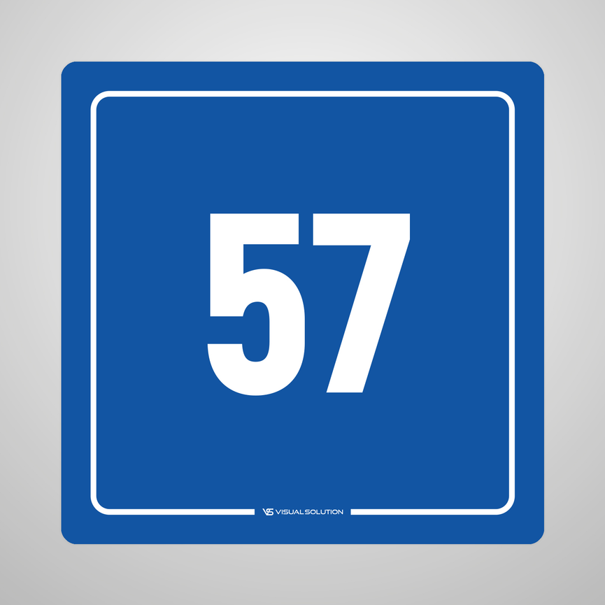 Naklejka informacyjna: numer 57