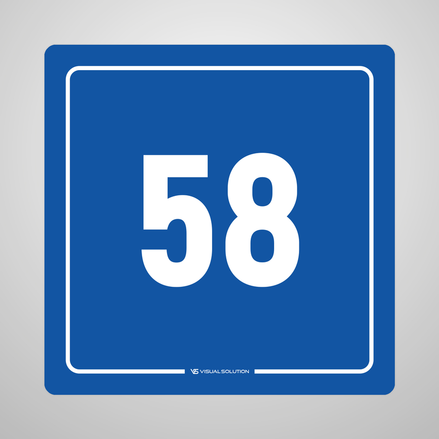Naklejka informacyjna: numer 58