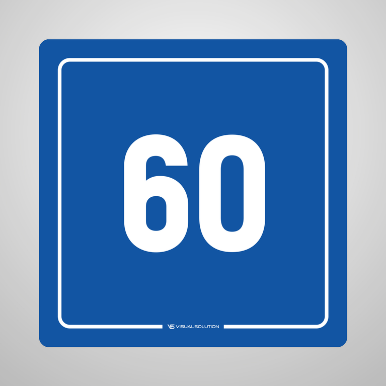 Naklejka informacyjna: numer 60