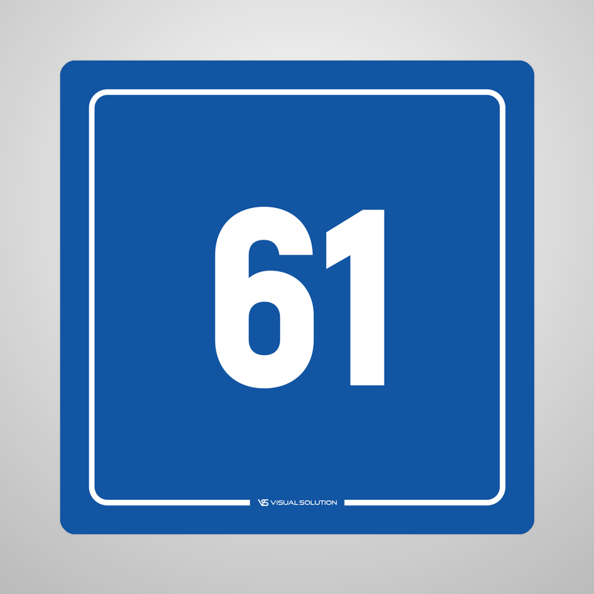 Naklejka informacyjna: numer 61