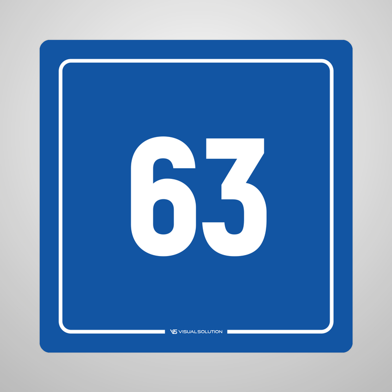 Naklejka informacyjna: numer 63