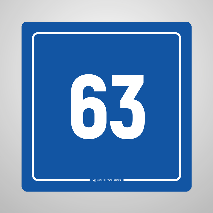 Naklejka informacyjna: numer 63