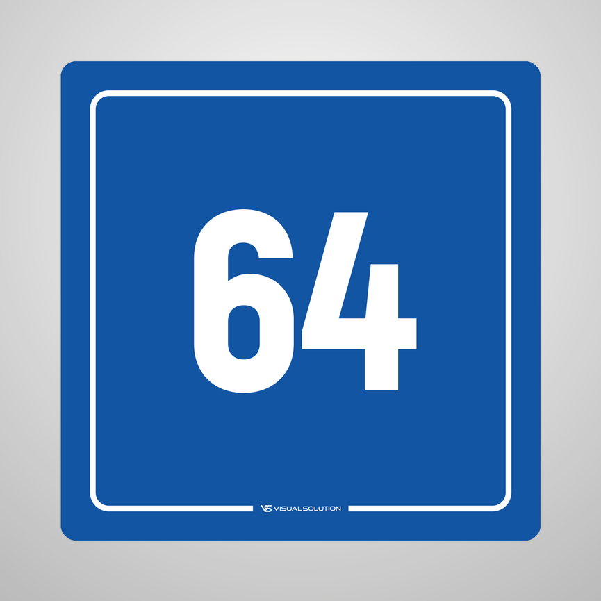Naklejka informacyjna: numer 64