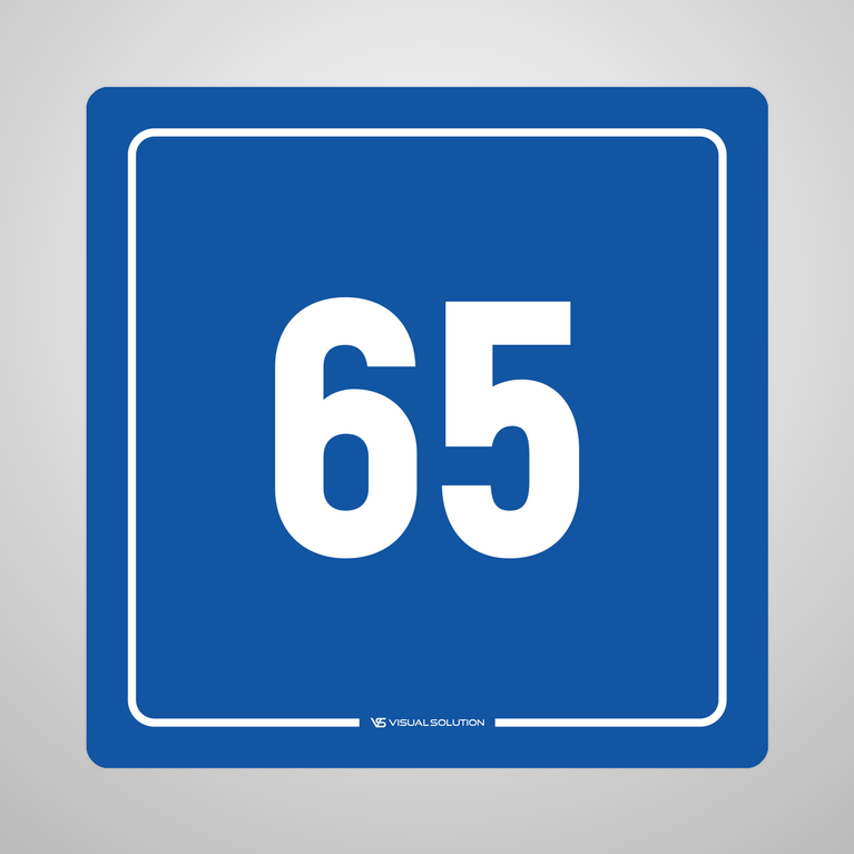 Naklejka informacyjna: numer 65