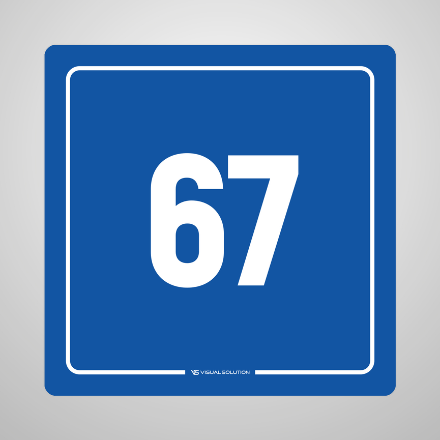Naklejka informacyjna: numer 67