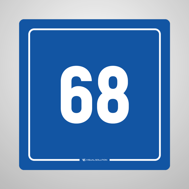 Naklejka informacyjna: numer 68