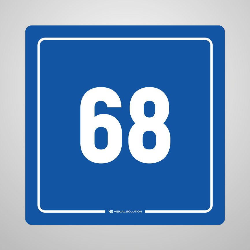 Naklejka informacyjna: numer 68