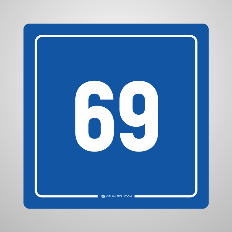 Naklejka informacyjna: numer 69