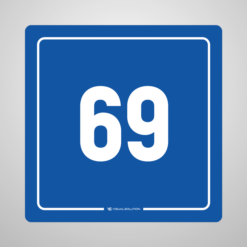 Naklejka informacyjna: numer 69